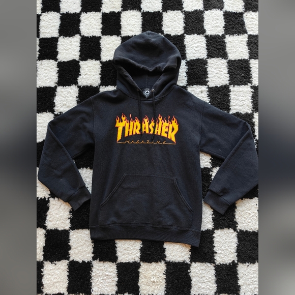 Hurry! Store Close Next Week!! Thrasher Black Hoodie - Picture 1 of 3